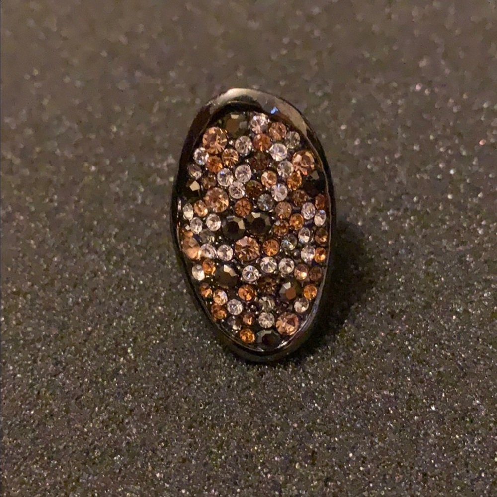 Large Black and Orange jewel Lia Sophia Ring